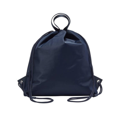 Navy - Back - Hugo Boss Leather Drawstring Bag