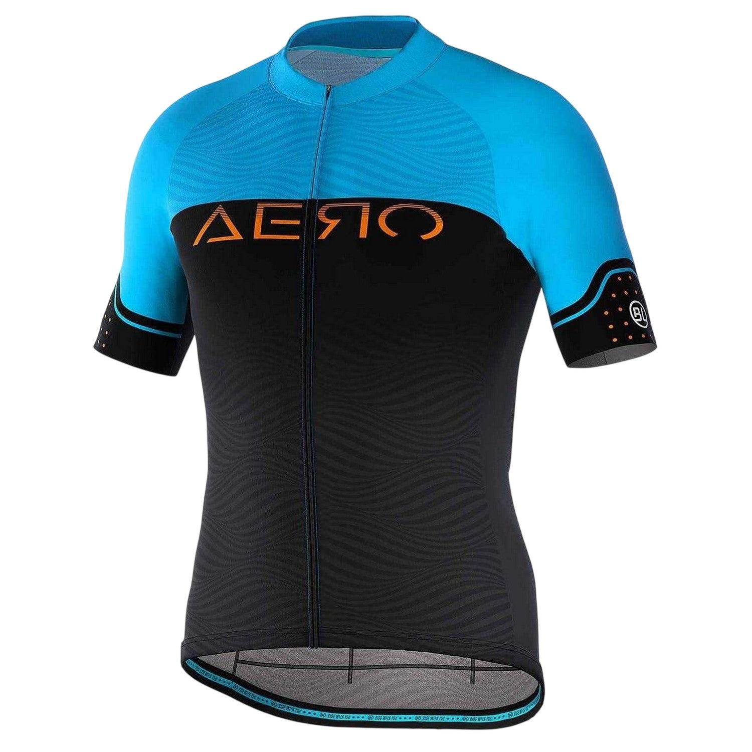 Fluorescent Blue - Front - Bicycle Line Mens Quarter Zip Jersey