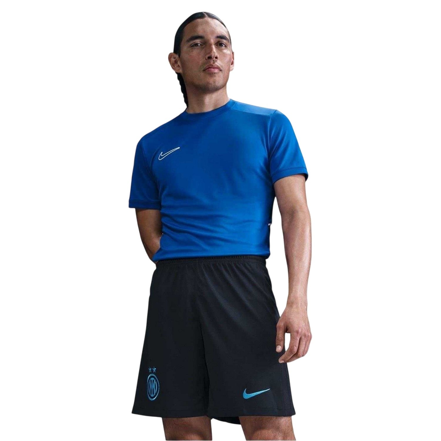 Black-Blue - Front - Nike Mens 2025-2026 AC Milan Football Shorts