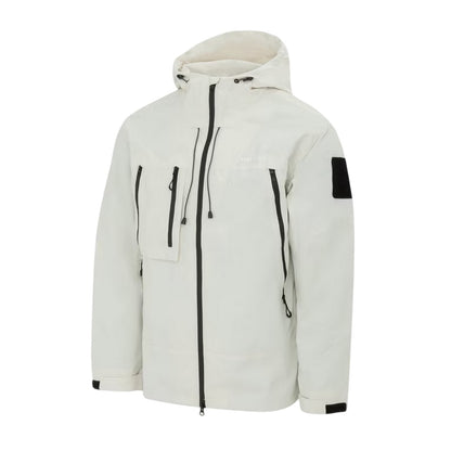 White - Side - Firetrap Mens Windproof Hooded Windbreaker