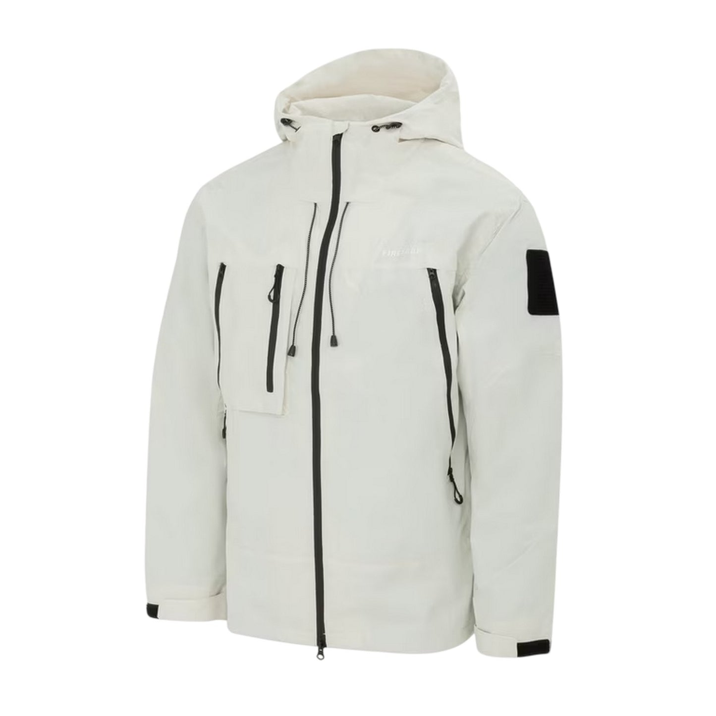 Beige - Side - Firetrap Mens Windproof Hooded Windbreaker