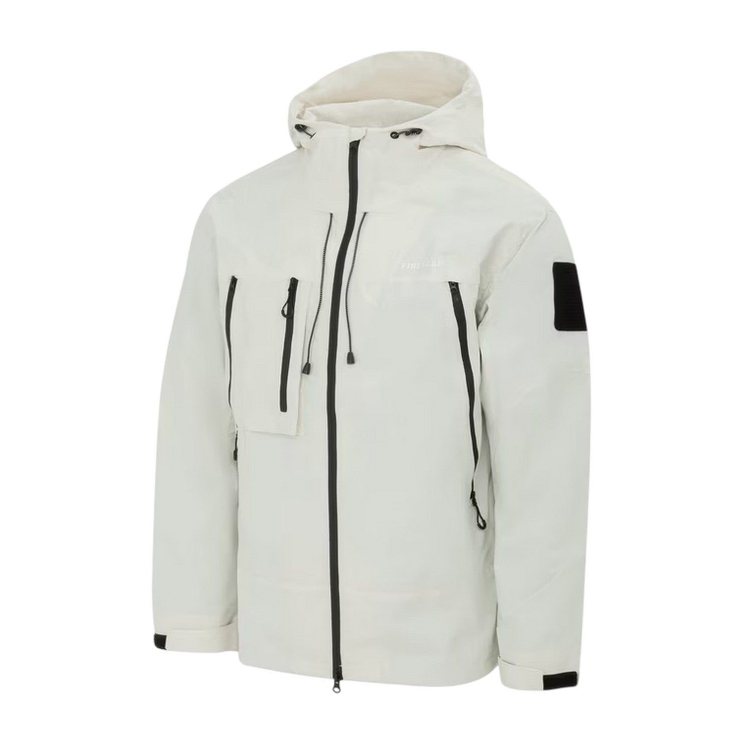 Beige - Side - Firetrap Mens Windproof Hooded Windbreaker