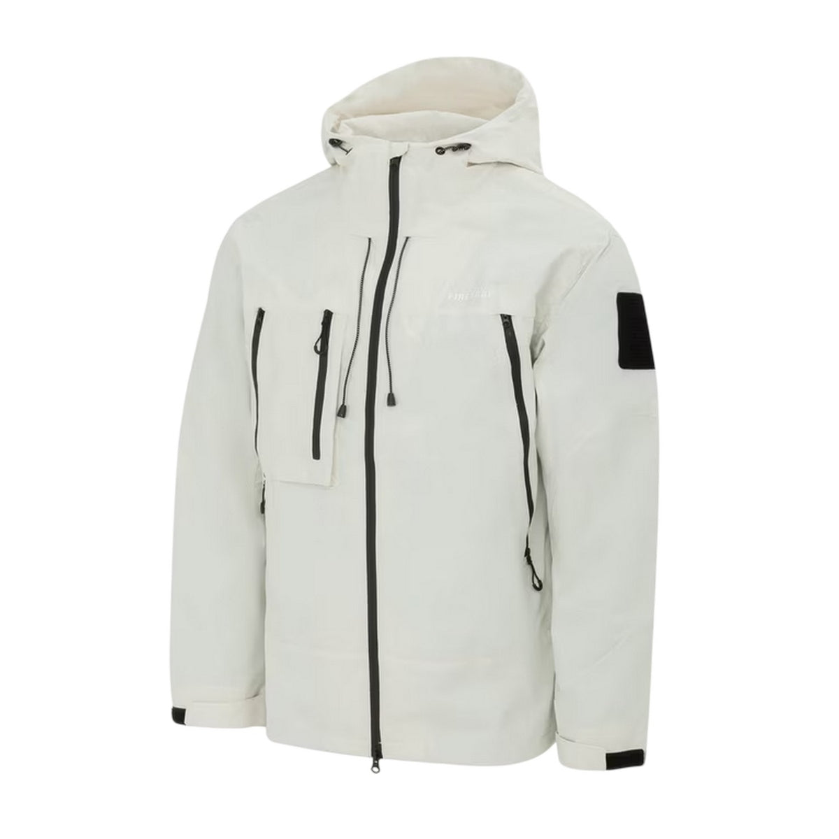Beige - Side - Firetrap Mens Windproof Hooded Windbreaker