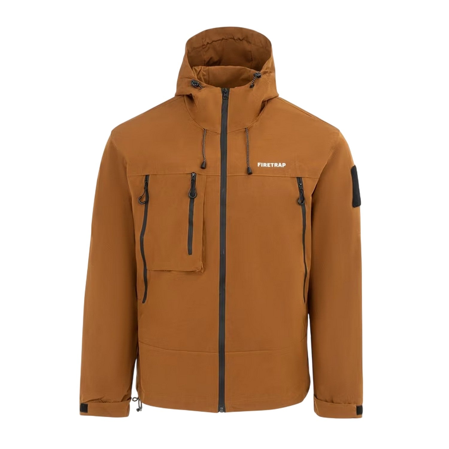 Brown - Front - Firetrap Mens Windproof Hooded Windbreaker