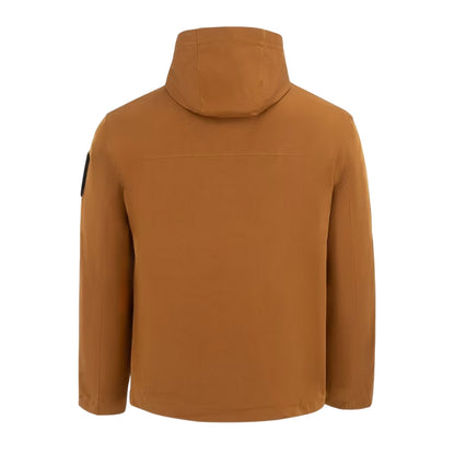 Brown - Back - Firetrap Mens Windproof Hooded Windbreaker