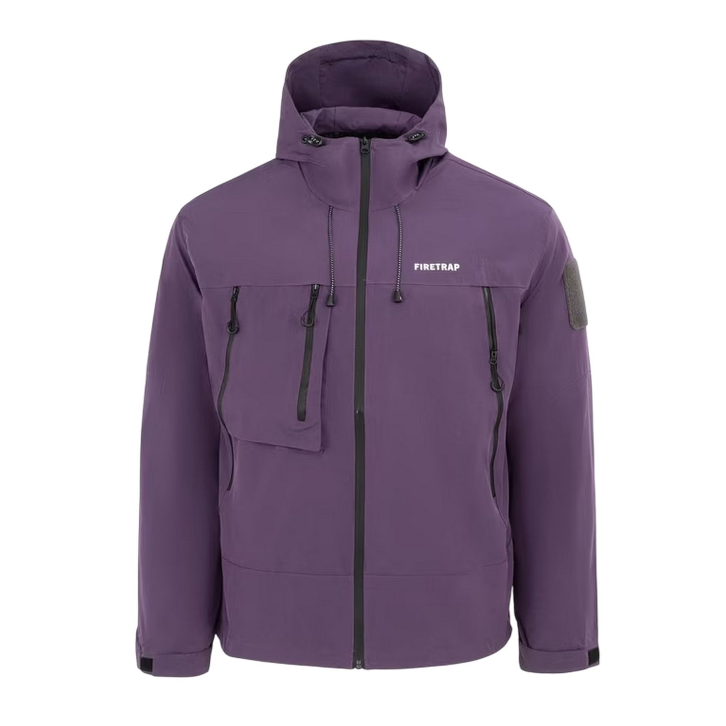 Purple - Front - Firetrap Mens Windproof Hooded Windbreaker