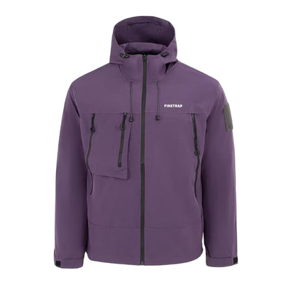 Purple - Front - Firetrap Mens Windproof Hooded Windbreaker