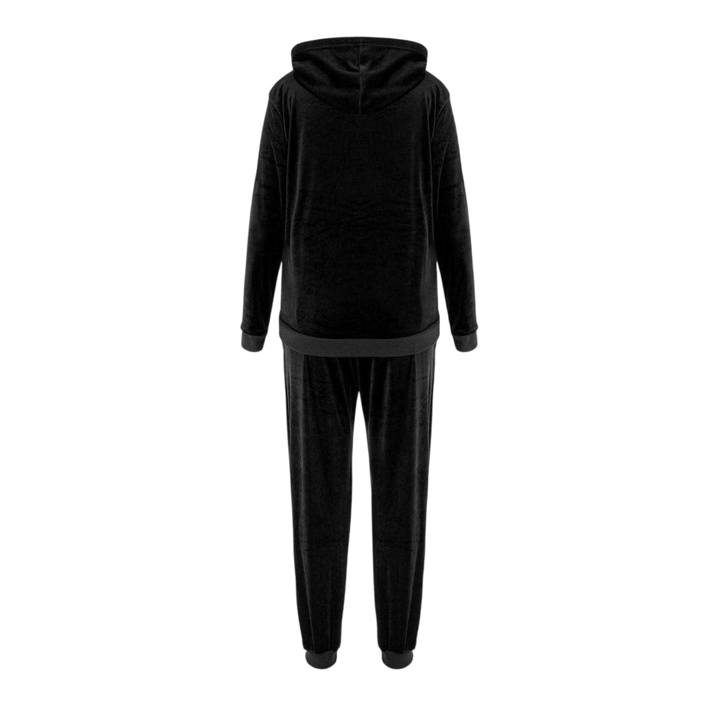 Black - Back - Miso Womens-Ladies Velour Tracksuit Set