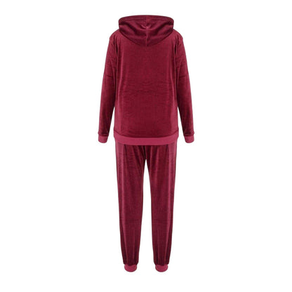 Fuchsia - Back - Miso Womens-Ladies Velour Tracksuit Set
