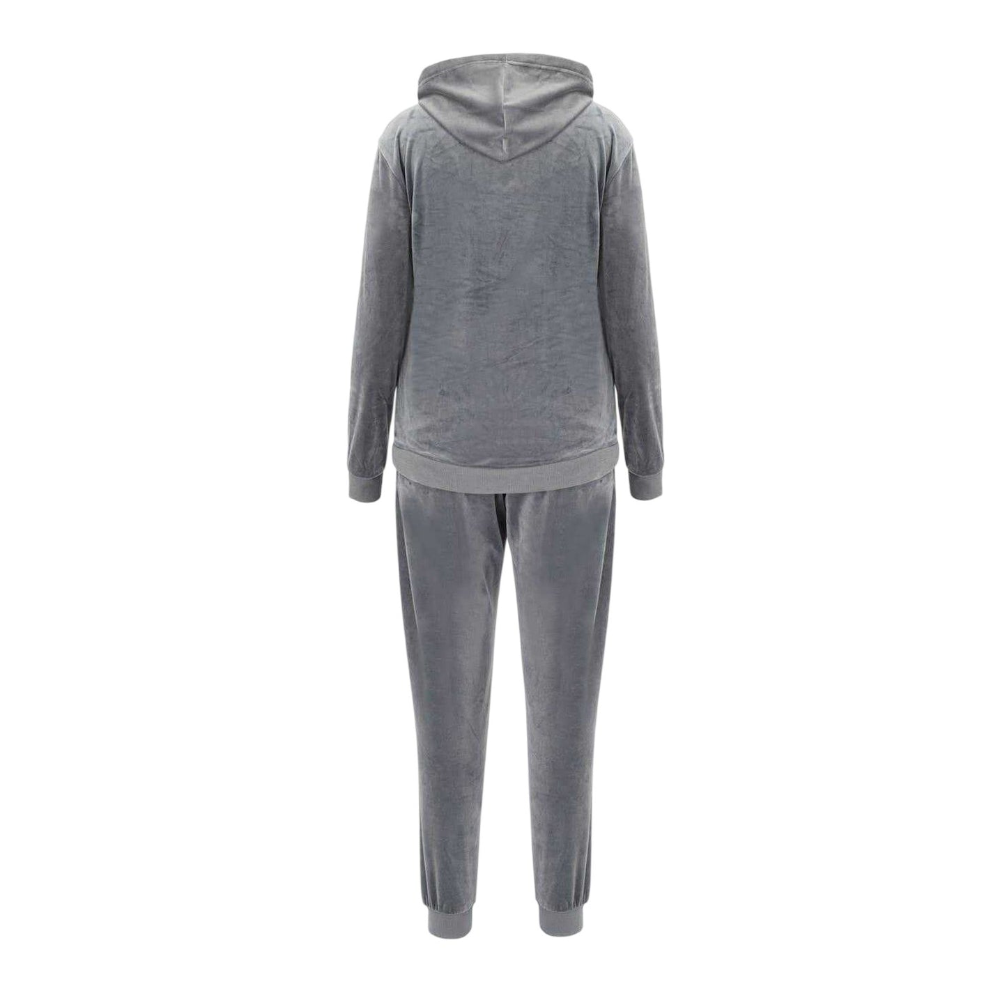 Grey - Back - Miso Womens-Ladies Velour Tracksuit Set