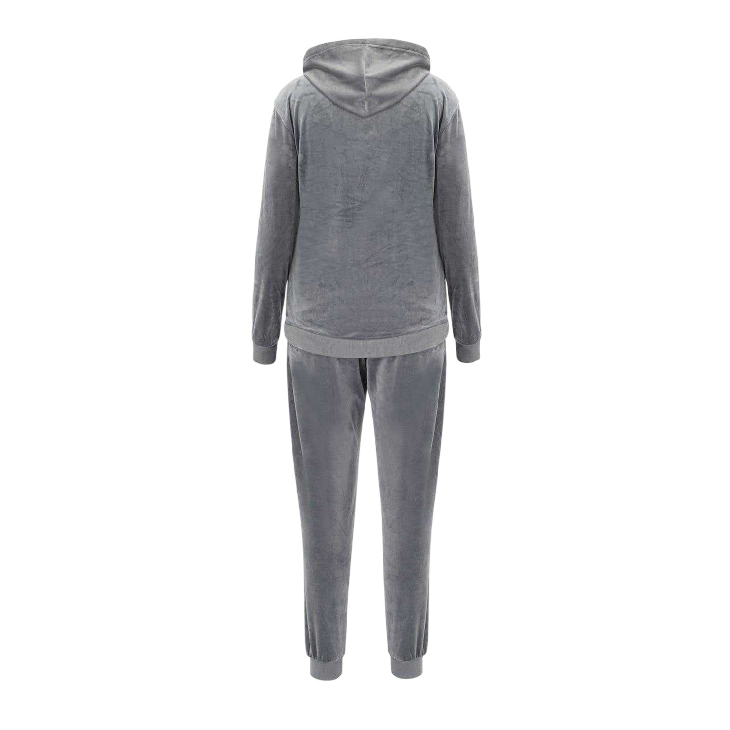 Grey - Back - Miso Womens-Ladies Velour Tracksuit Set