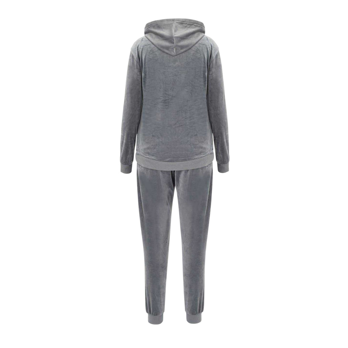 Grey - Back - Miso Womens-Ladies Velour Tracksuit Set