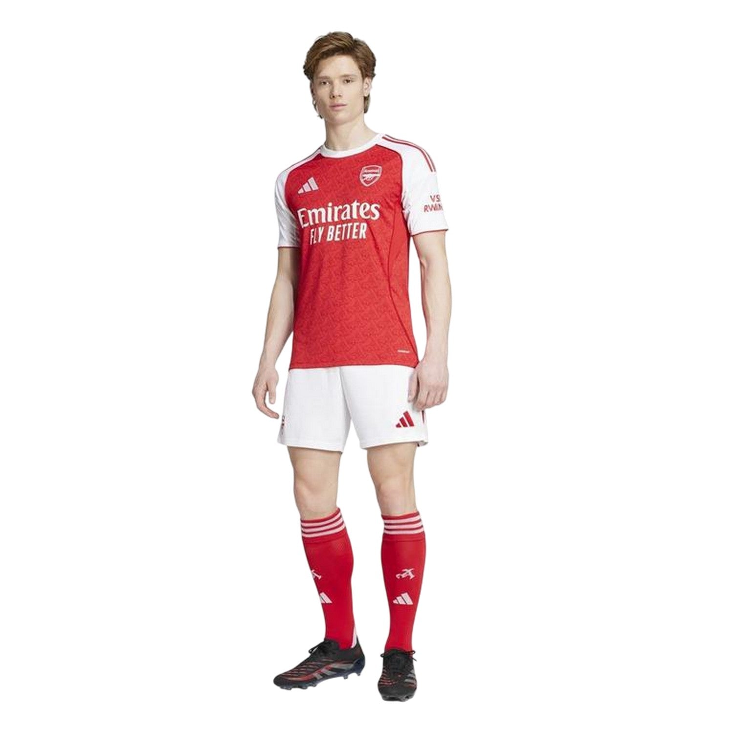 White-Red - Pack Shot - Adidas Mens 2025-2026 Arsenal FC Home Shorts