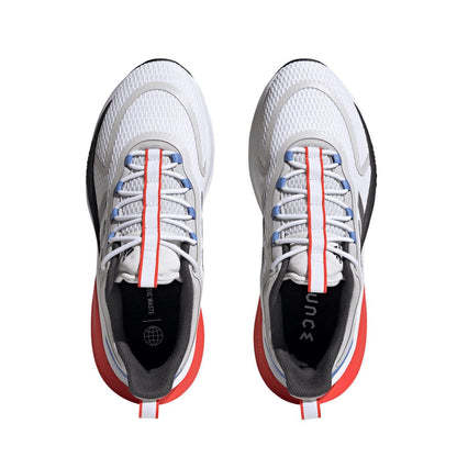 White-Red - Side - Adidas Mens Alphabounce+ Running Trainers