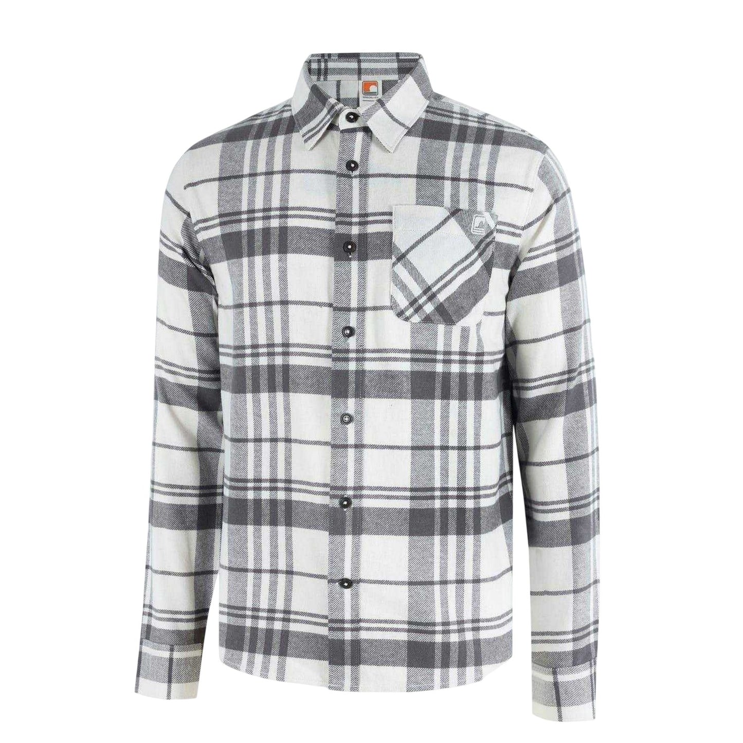 White-Grey - Side - SoulCal Mens Checked Long-Sleeved Shirt
