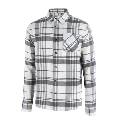 White-Grey - Side - SoulCal Mens Checked Long-Sleeved Shirt