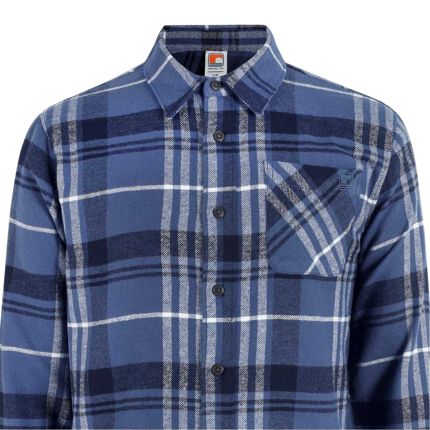 Navy - Lifestyle - SoulCal Mens Checked Long-Sleeved Shirt
