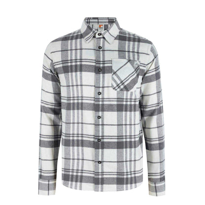 White-Grey - Front - SoulCal Mens Checked Long-Sleeved Shirt