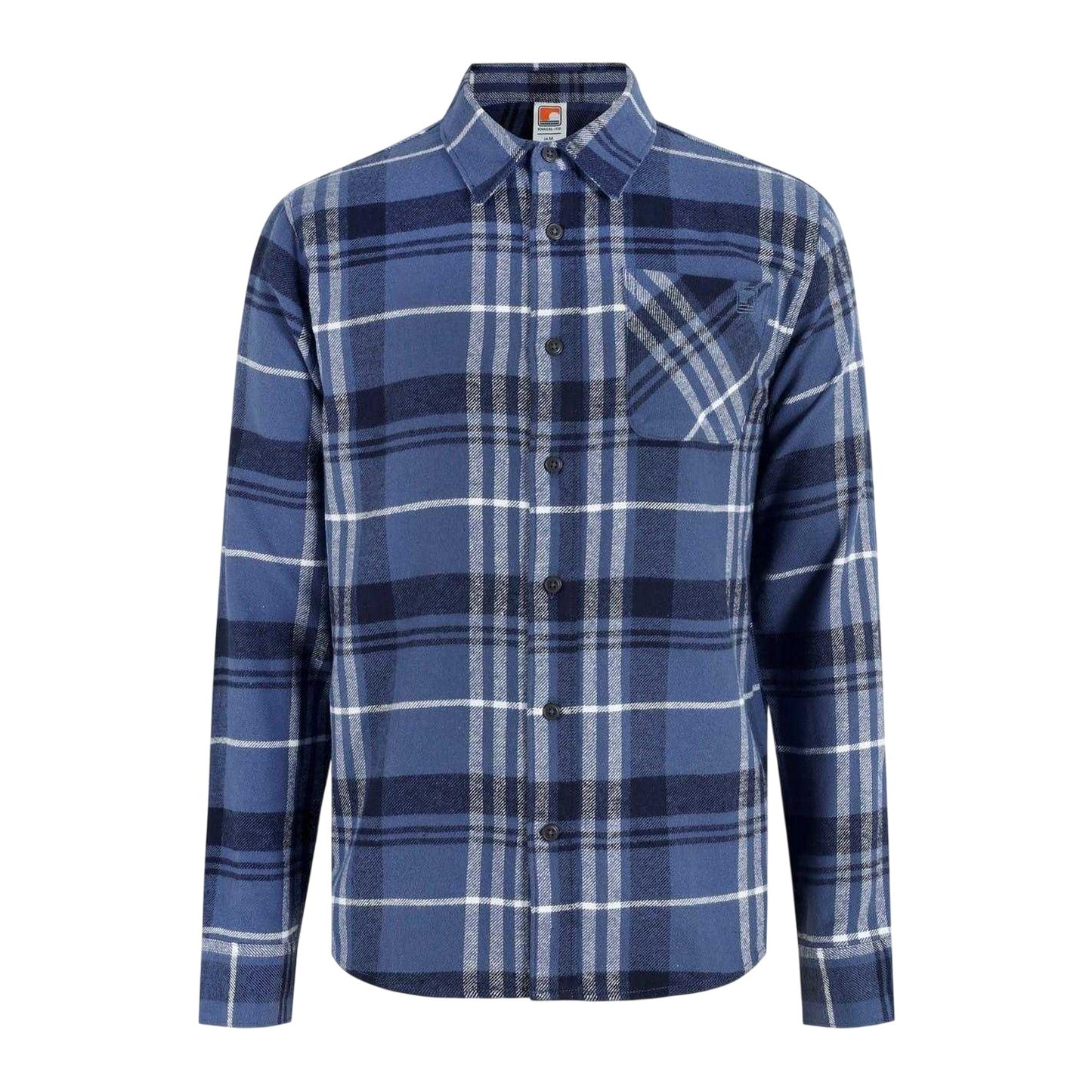 Navy - Front - SoulCal Mens Checked Long-Sleeved Shirt