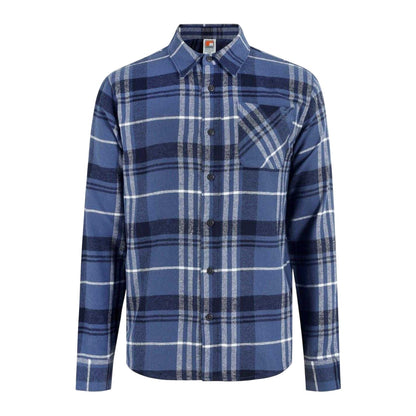 Navy - Front - SoulCal Mens Checked Long-Sleeved Shirt