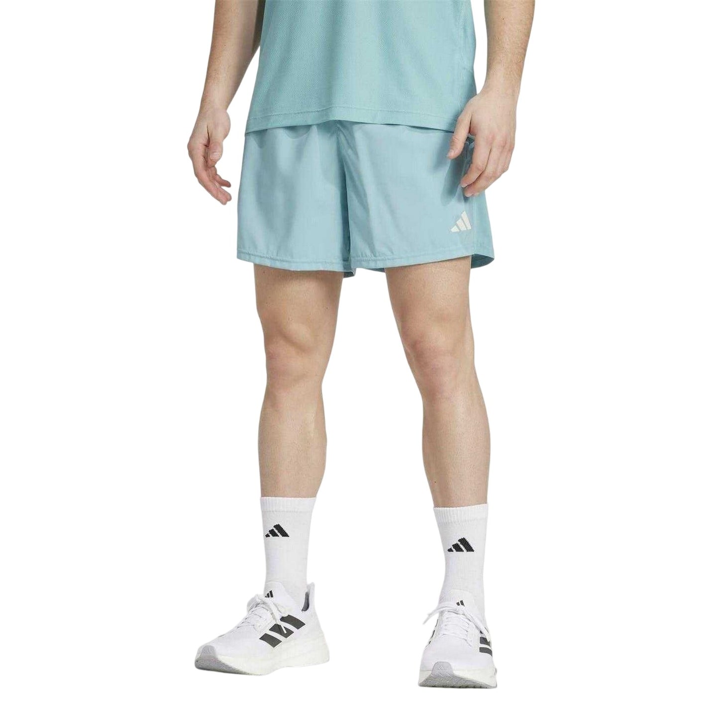 Mint - Side - Adidas Mens Own The Run Logo Running Shorts