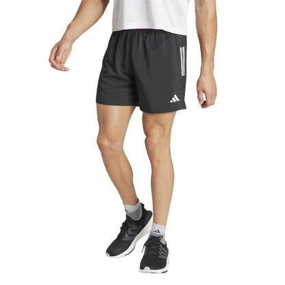 Black - Side - Adidas Mens Own The Run Logo Running Shorts