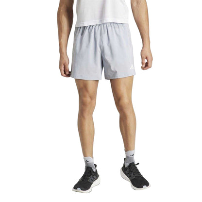 Silver - Side - Adidas Mens Own The Run Logo Running Shorts