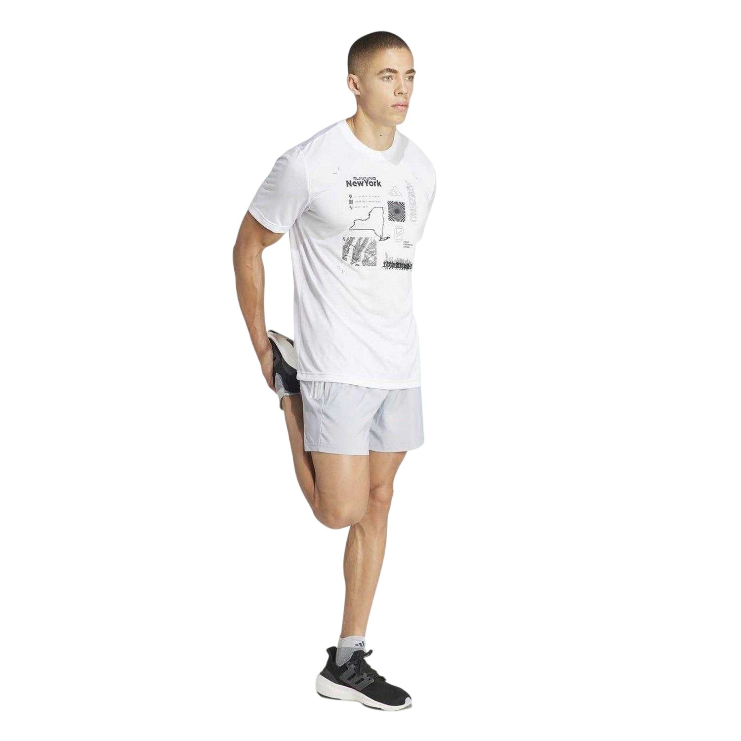 Silver - Lifestyle - Adidas Mens Own The Run Logo Running Shorts