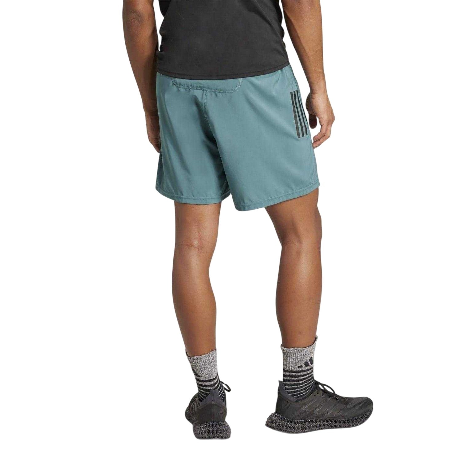 Teal - Back - Adidas Mens Own The Run Logo Running Shorts