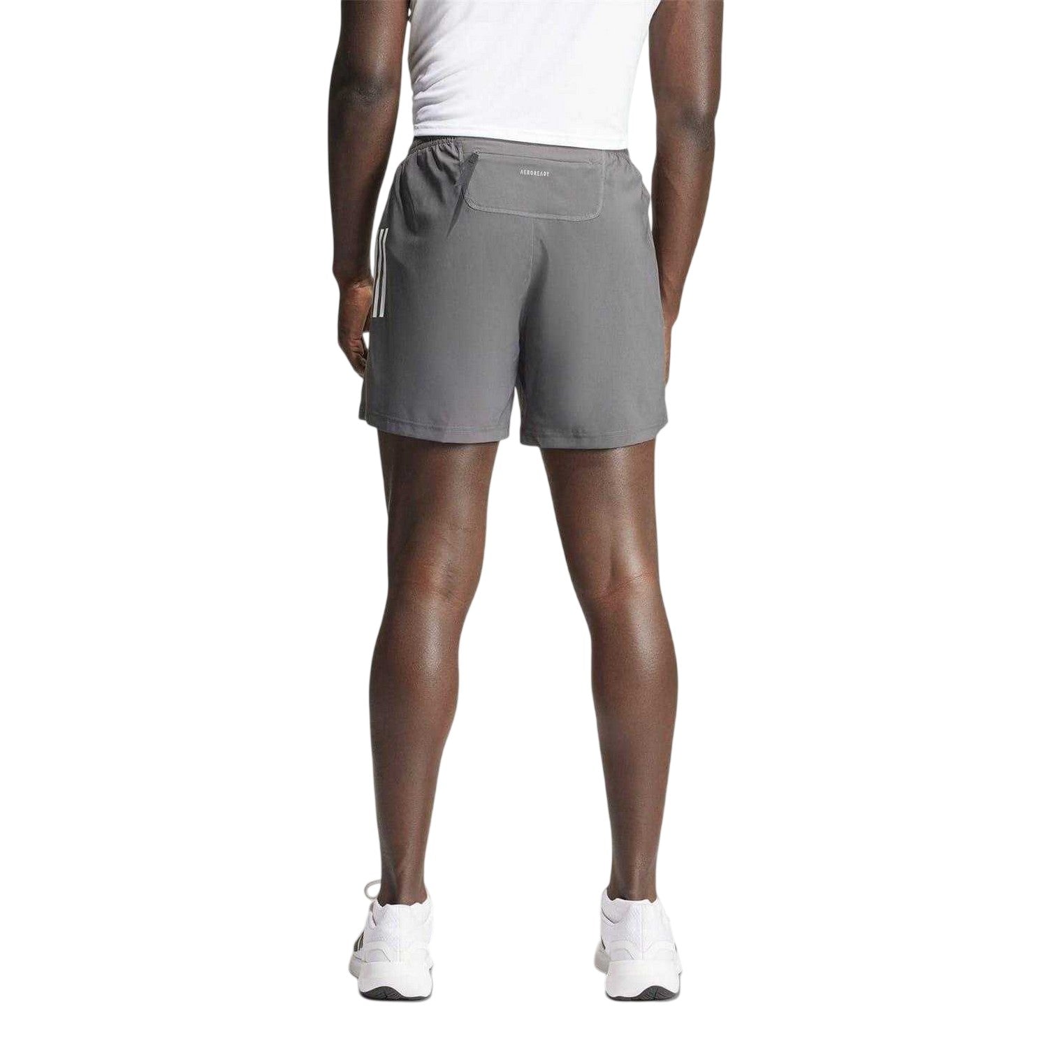 Grey - Back - Adidas Mens Own The Run Logo Running Shorts