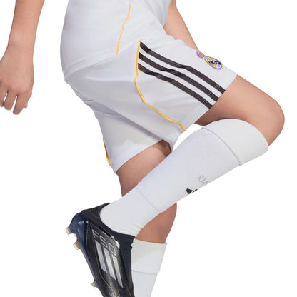 White - Side - Adidas Childrens-Kids 2025-2026 Real Madrid CF Football Shorts