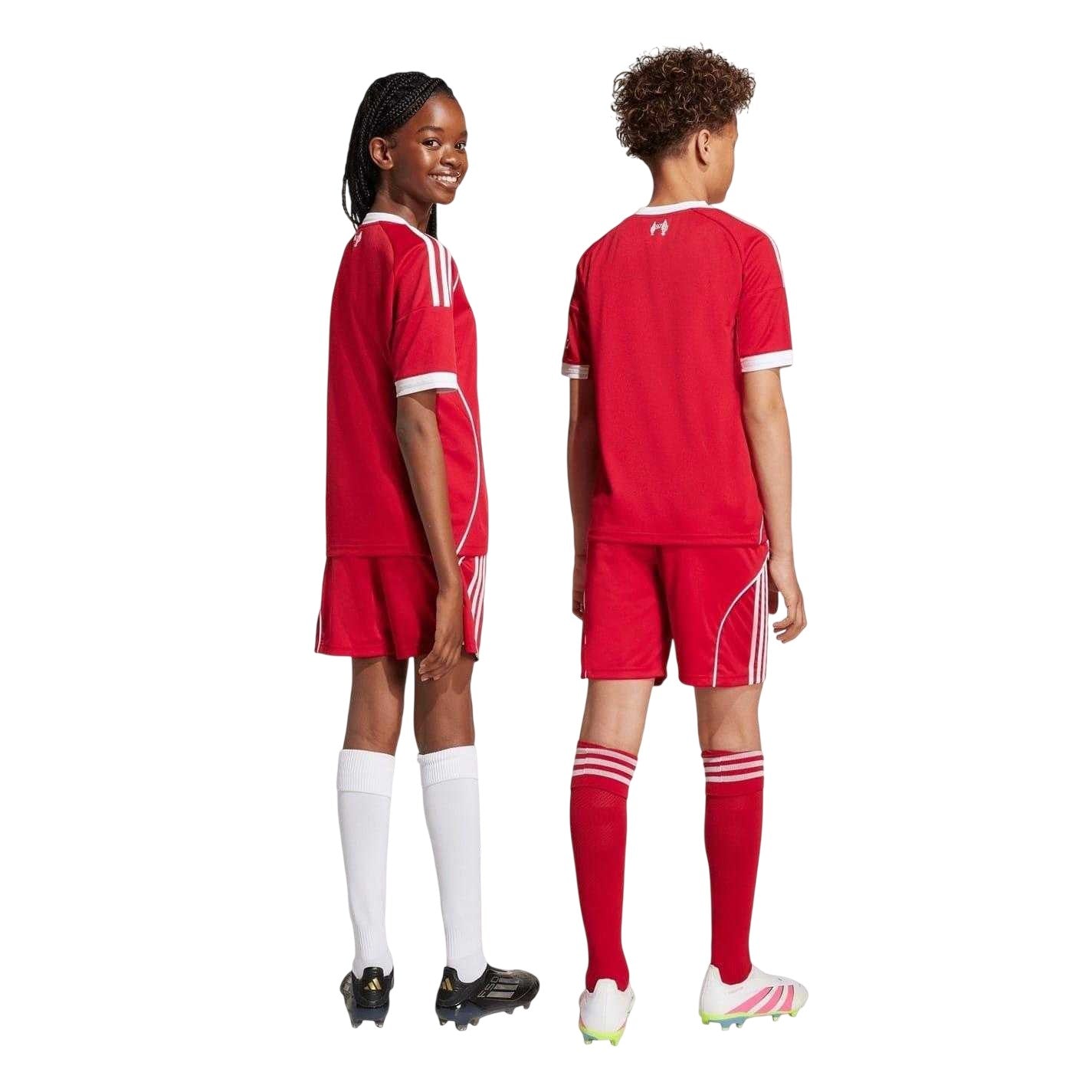 Red - Side - Adidas Childrens-Kids 2025-2026 Liverpool FC Home Shorts