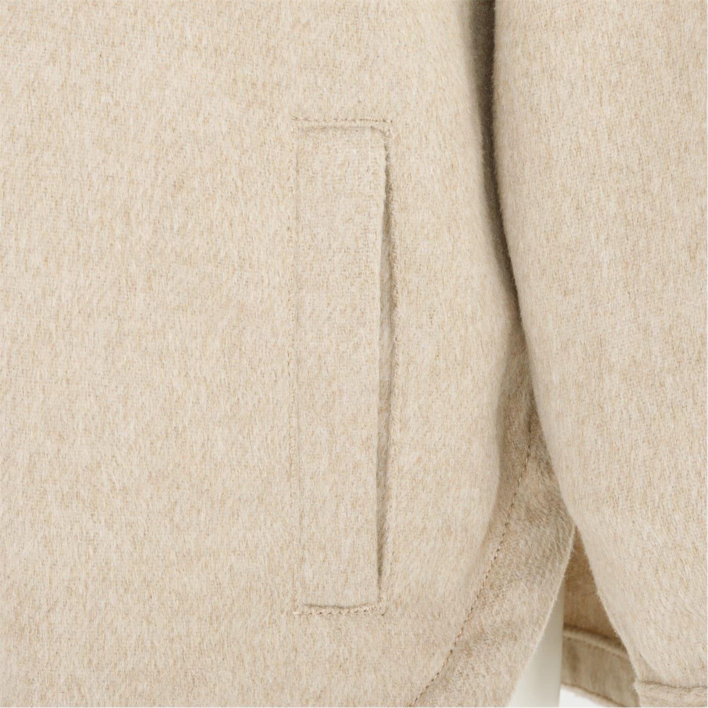 Beige - Side - Miso Womens-Ladies Wool Long-Sleeved Shirt