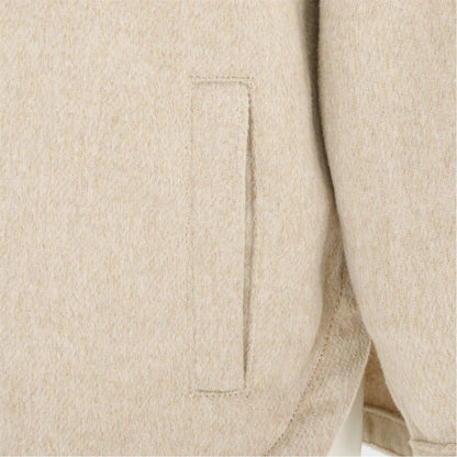 Beige - Side - Miso Womens-Ladies Wool Long-Sleeved Shirt