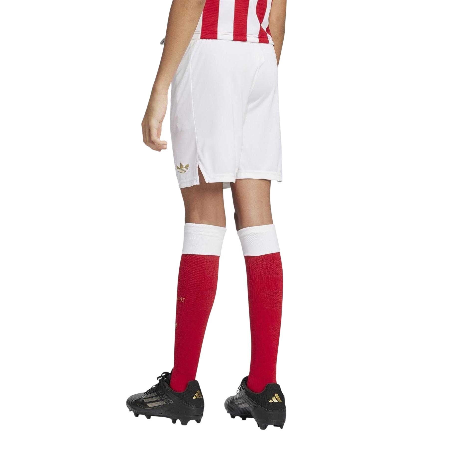White - Back - Adidas Childrens-Kids Olympiacos Piraeus Shorts