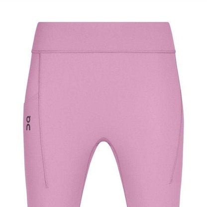 Pink - Back - On Womens-Ladies Performance Running Tights