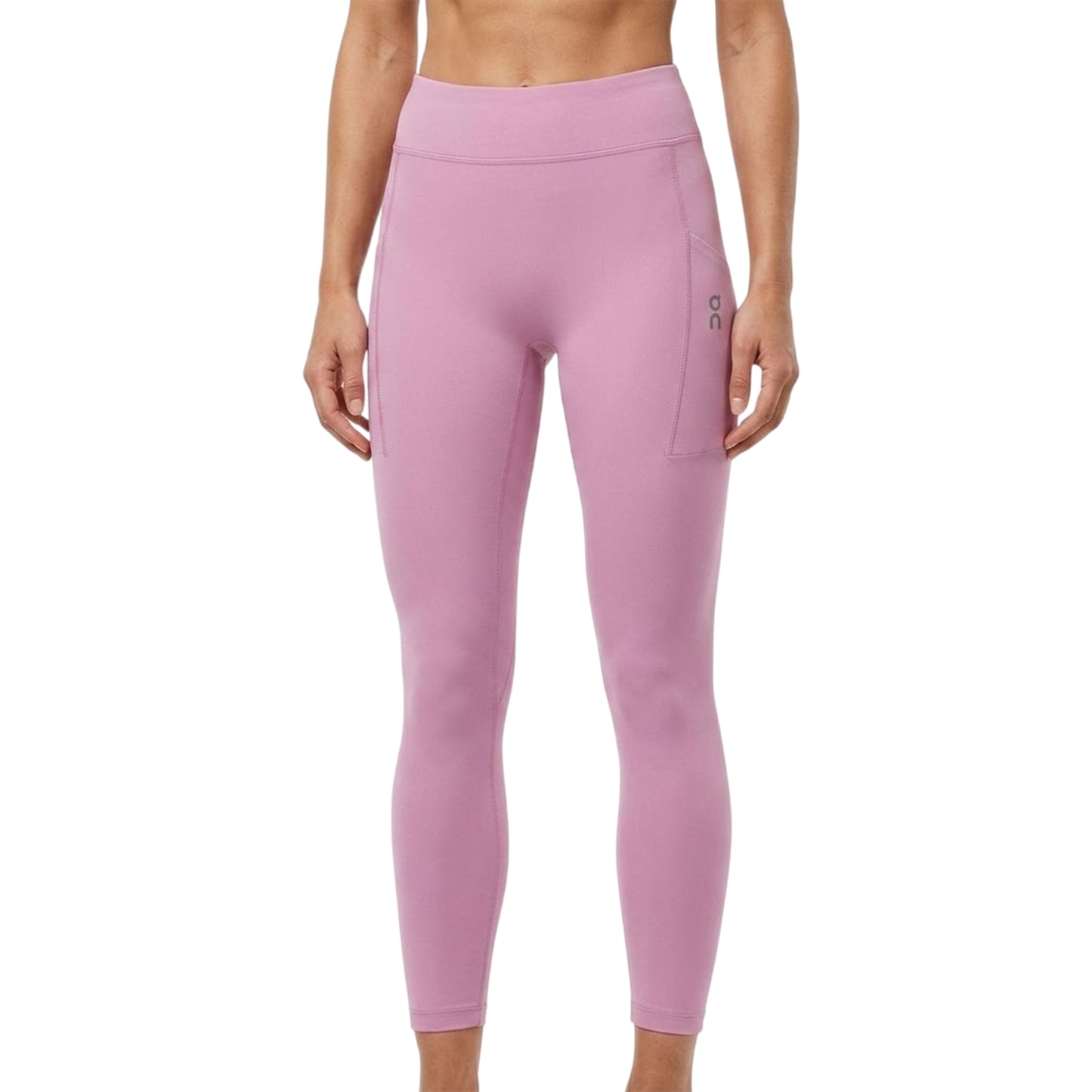 Pink - Side - On Womens-Ladies Performance Running Tights