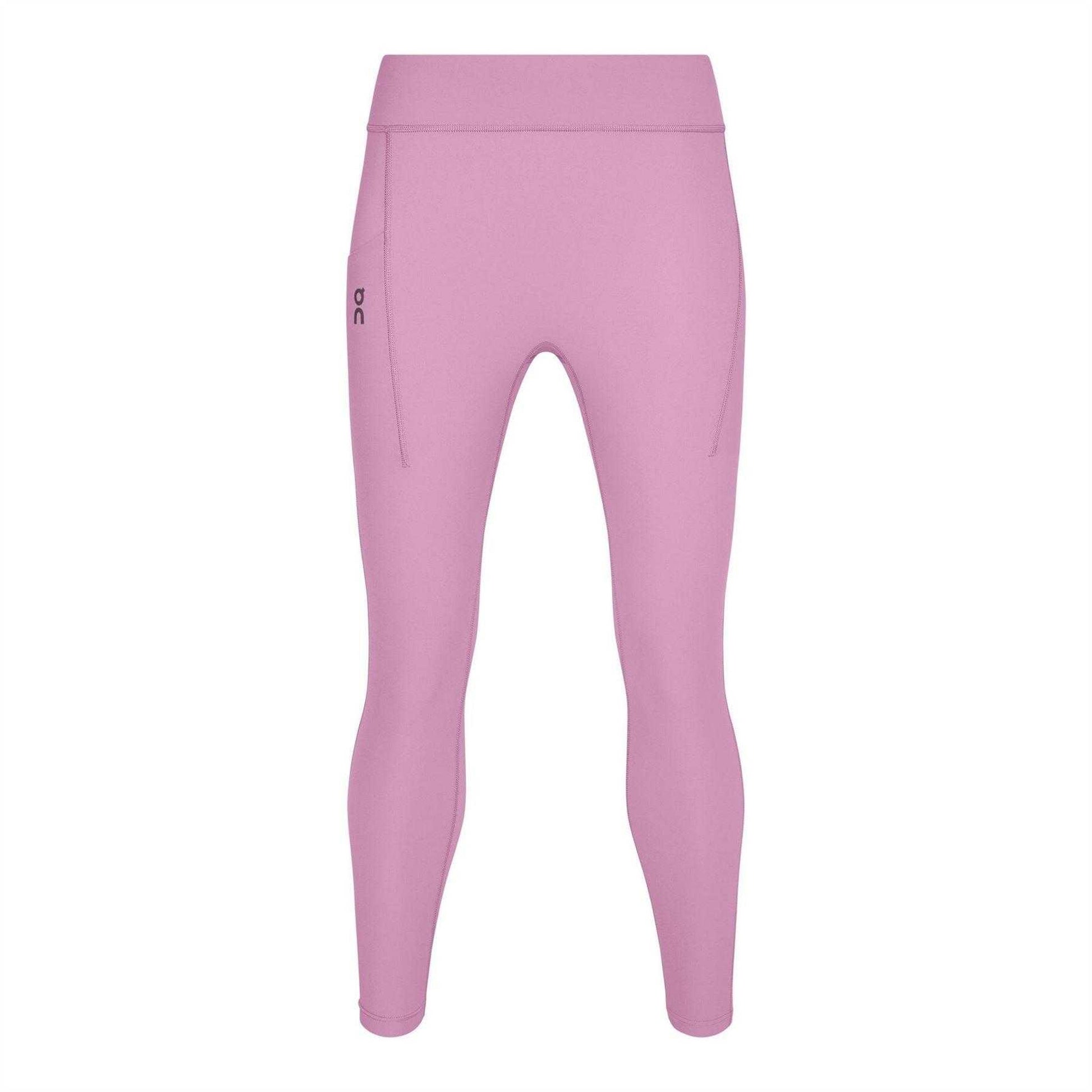 Pink - Front - On Womens-Ladies Performance Running Tights