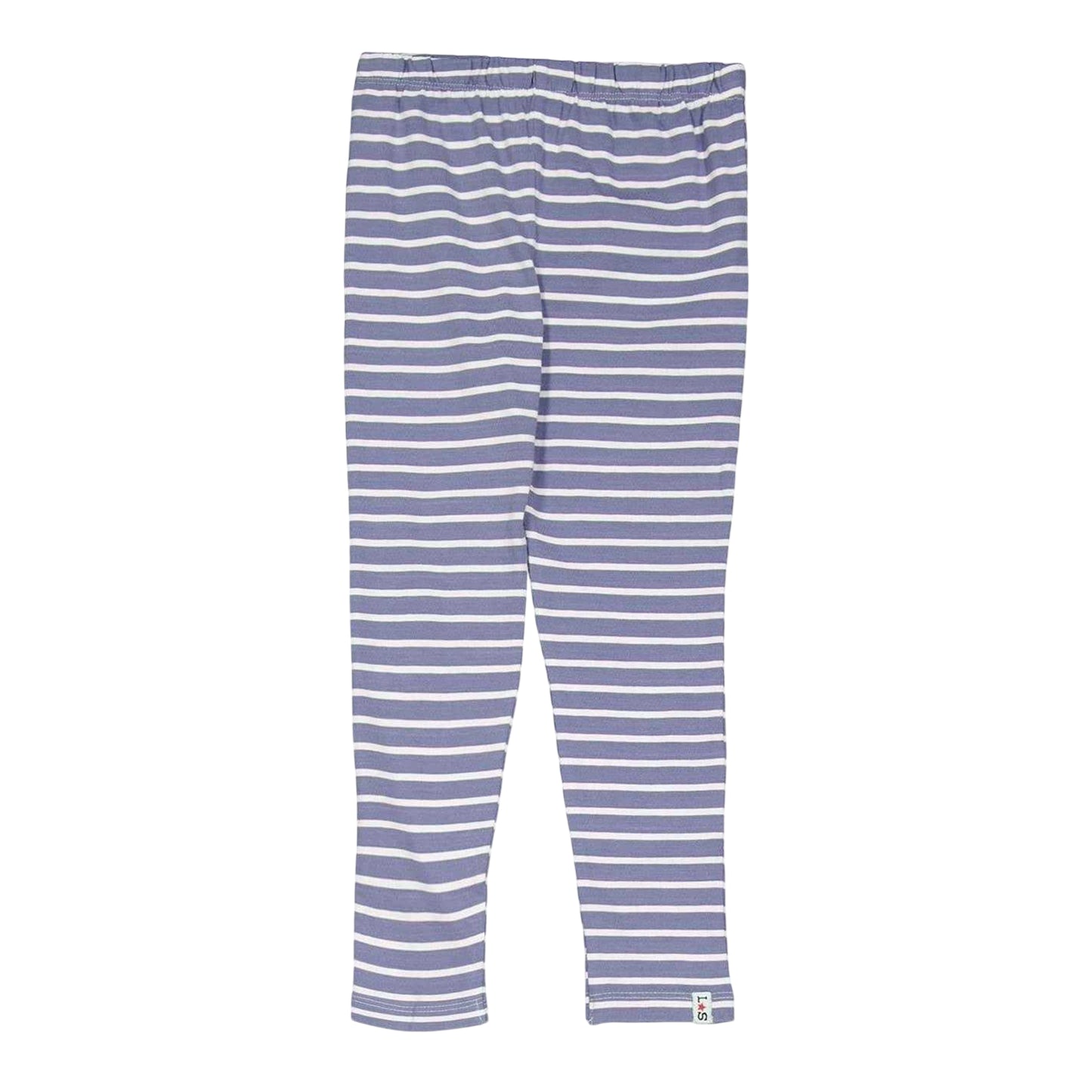 Blue-Multicoloured - Side - Lilly & Sid Childrens-Kids Animals Stripes Leggings (Pack of 2)