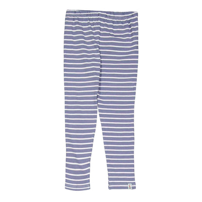 Blue-Multicoloured - Side - Lilly & Sid Childrens-Kids Animals Stripes Leggings (Pack of 2)