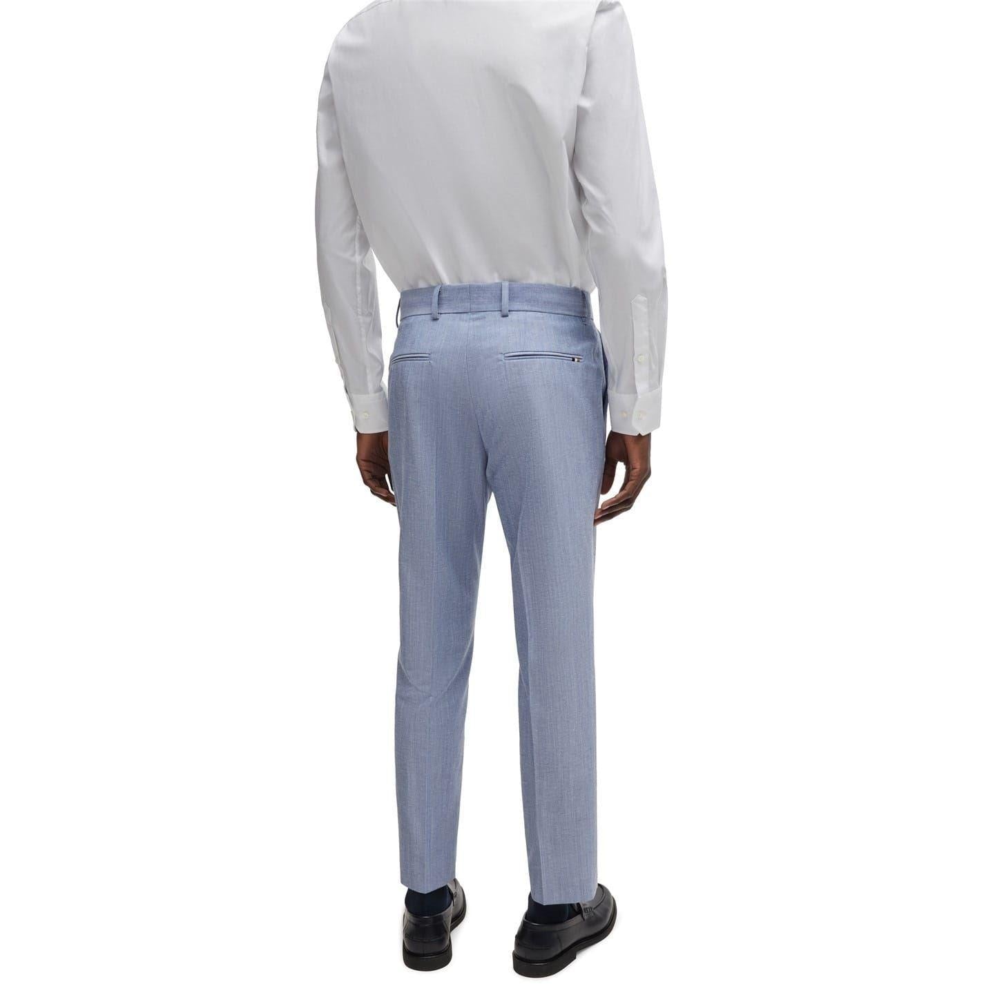 Navy - Back - Boss Mens Genius Slim Trousers