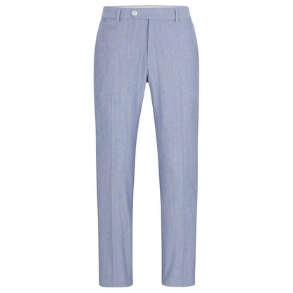 Navy - Front - Boss Mens Genius Slim Trousers