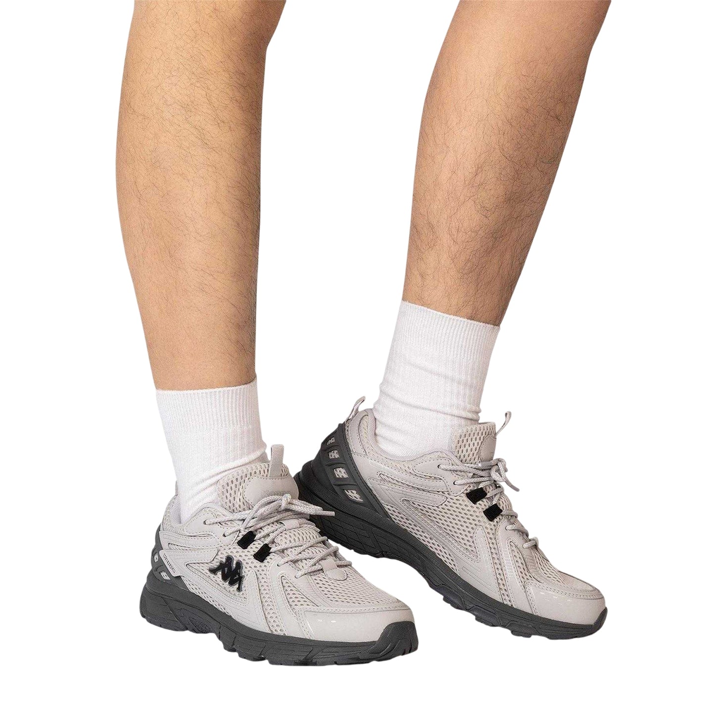 Grey - Lifestyle - Kappa Mens Alvi Logo Low Cut Trainers