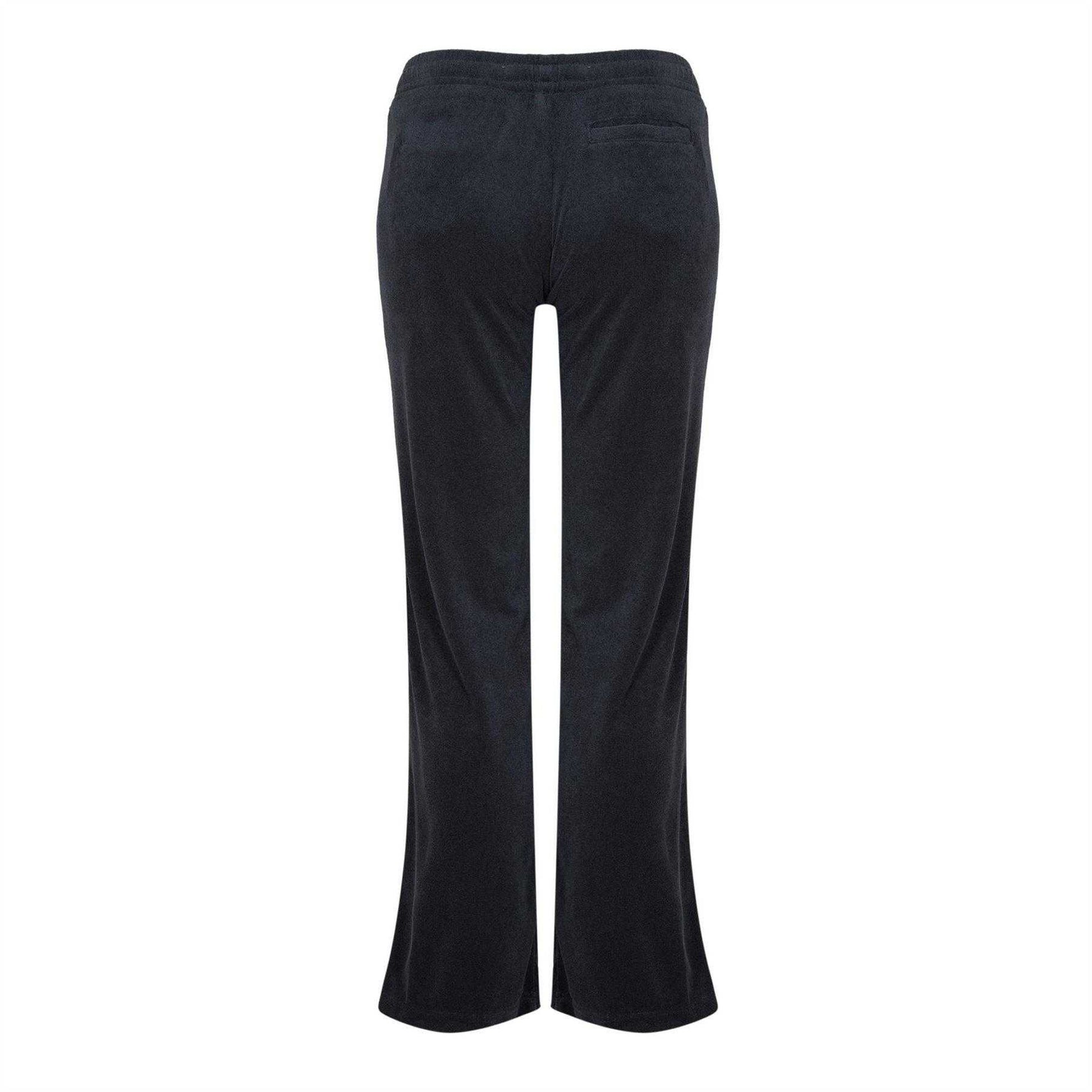 Black - Back - Puma Womens-Ladies Velour Jogging Bottoms