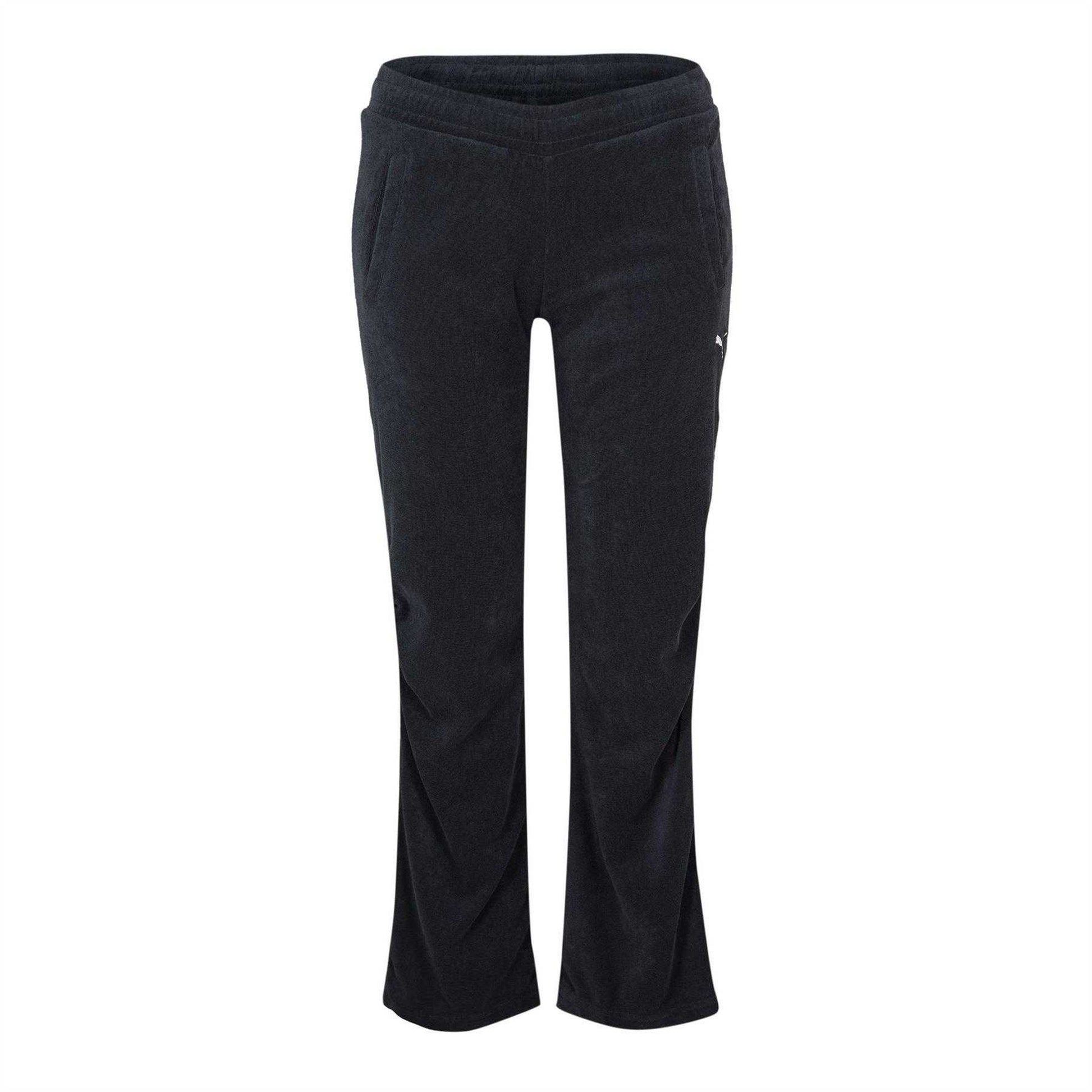 Black - Front - Puma Womens-Ladies Velour Jogging Bottoms