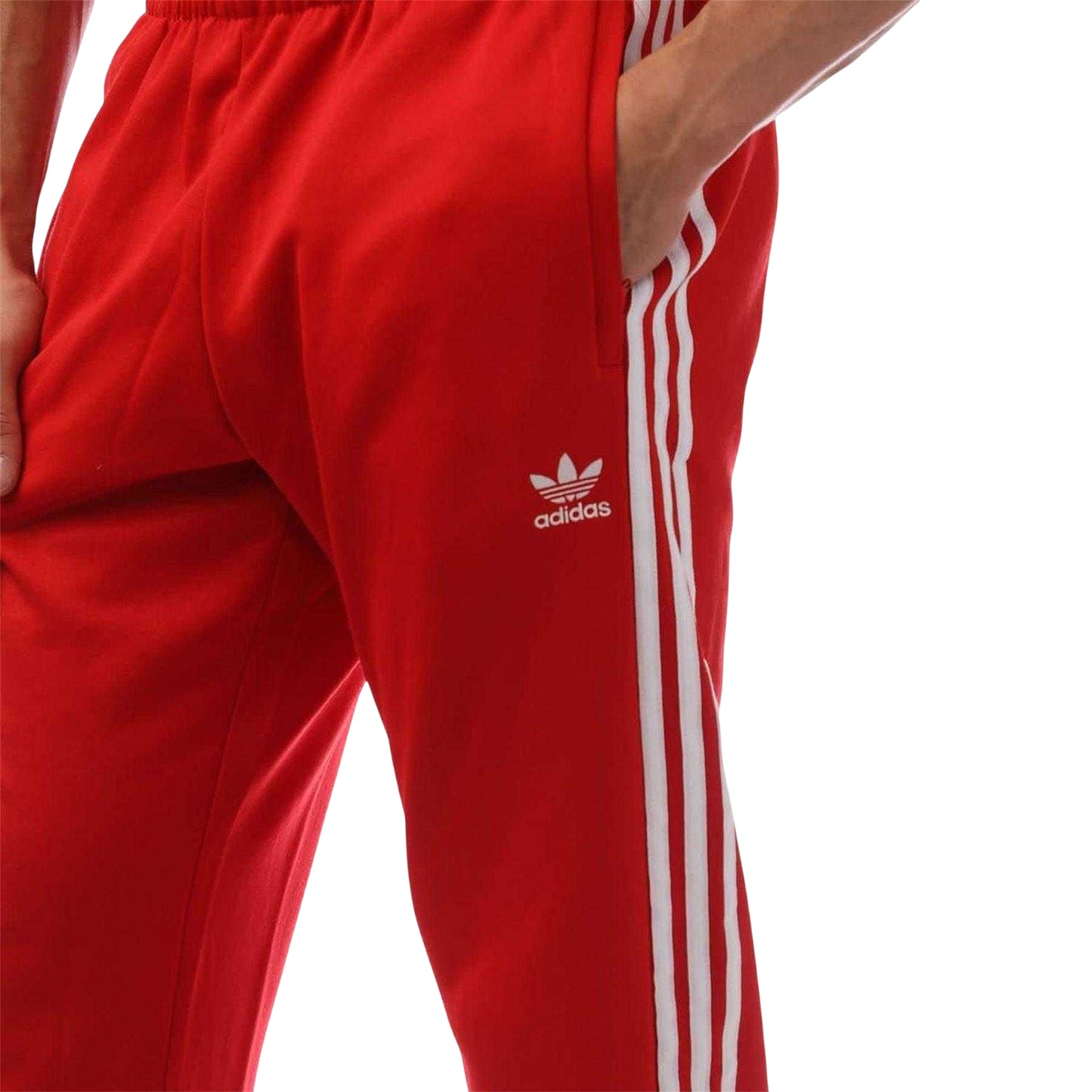 Red - Side - Adidas Mens Adicolor Tracksuit Bottoms