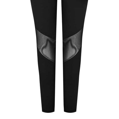 Black - Lifestyle - Everlast Womens-Ladies Contour New Mesh Panel Tight Leggings