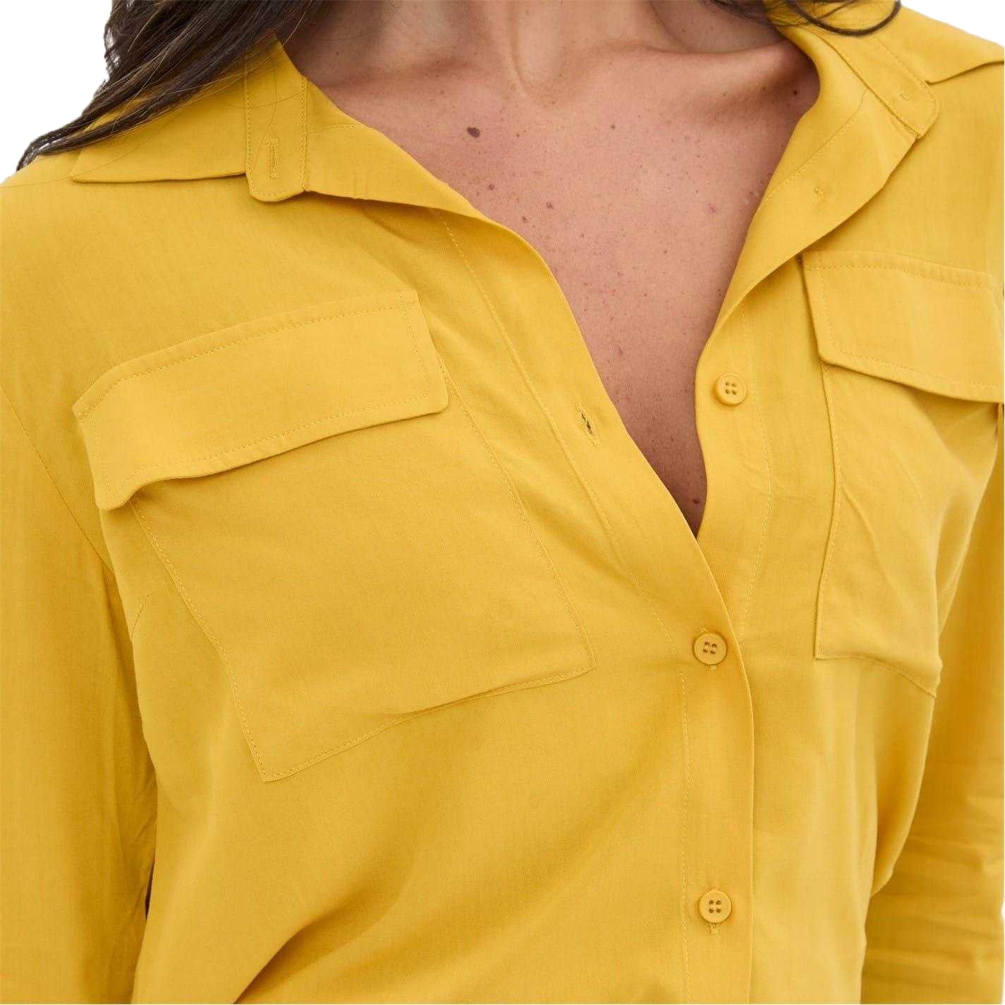 Mustard - Side - I Saw It First Womens-Ladies Rayon Long-Sleeved Shirt