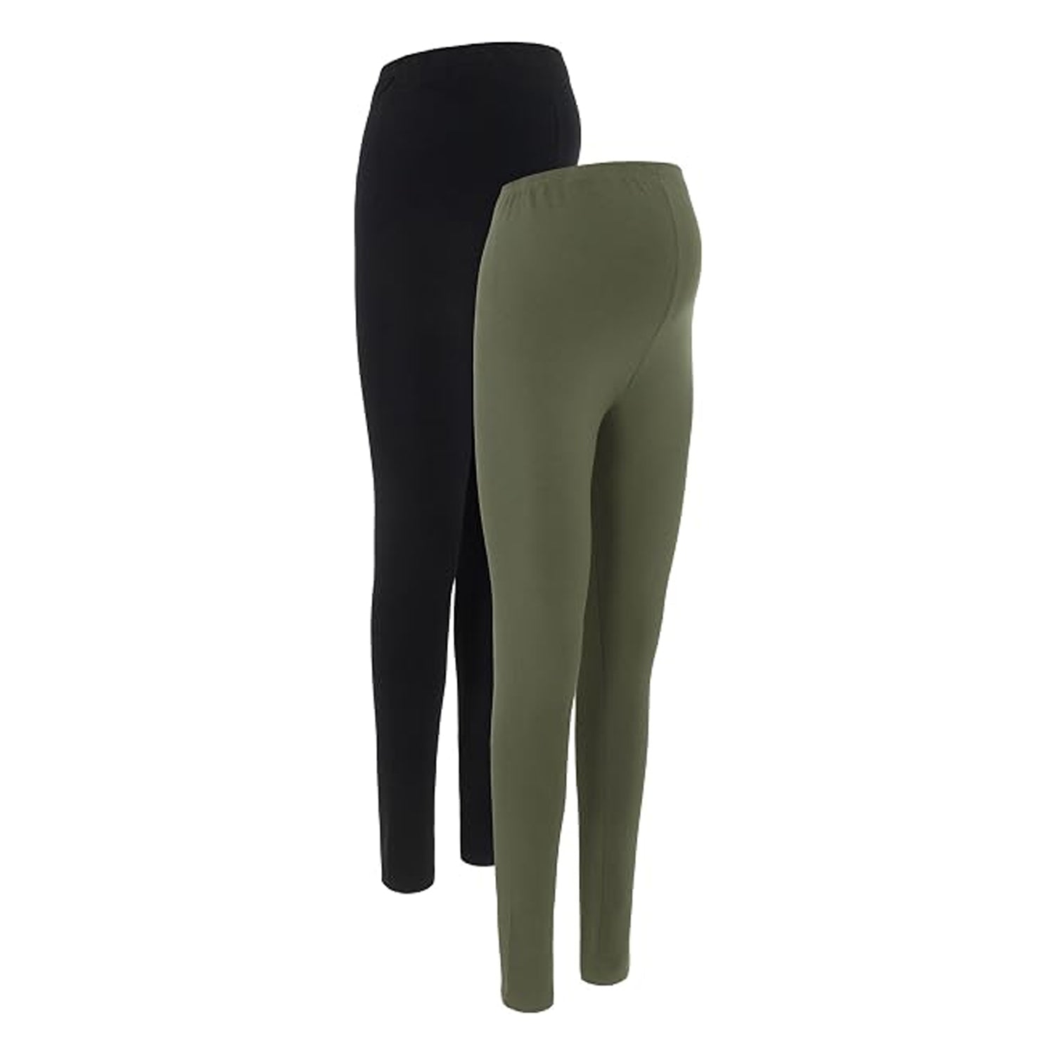 Black-Thyme - Front - Mamalicious Womens-Ladies Leggings (Pack of 2)