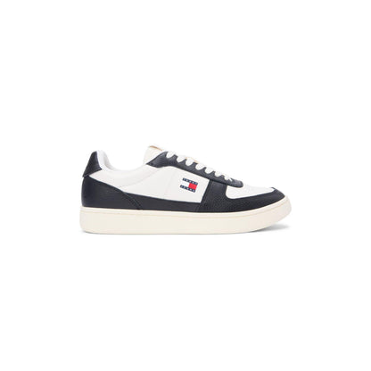 Ivory-Black - Front - Tommy Jeans Mens Archive 98 Leather Low Cut Trainers